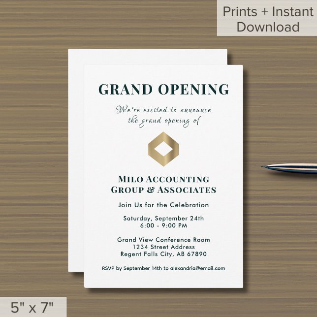 Élégant Grand Ouverture Invitation Logo personnali (Créateur téléchargé)
