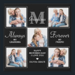 Elegant GRANDMA 5 Photo Collage Monogram Poem Faux Canvas Print<br><div class="desc">Surprise your grandma this mothers day with a personalized 5 photo unique grandmother poem & monogram canvas. "Always My Grandma, Forever My Friend" Personalize this grandma plaque with favourite photos, message and name.. Visit our collection for the best grandma mother's day gifts and personalized grandmother gifts. COPYRIGHT © 2022 Judy...</div>