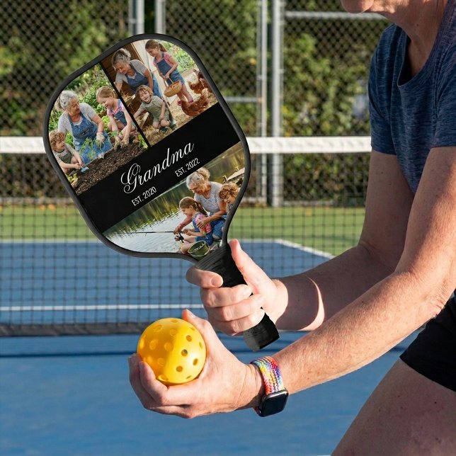 Elegant Grandma Established Year Collage Pickleball Paddle (Elegant Grandma Established Year Collage Pickleball Paddle)