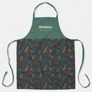 Elegant Grandma Winter Botanical Apron