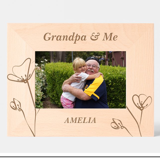 Elegant Grandpa Flowers Custom Wood Frames (Creator Uploaded)
