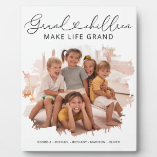 Elegant Grandparents Grandchildren Photo Plaque