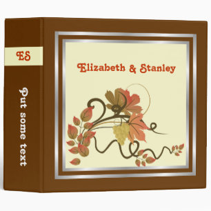 Elegant grape vine & fall leaves wedding binder