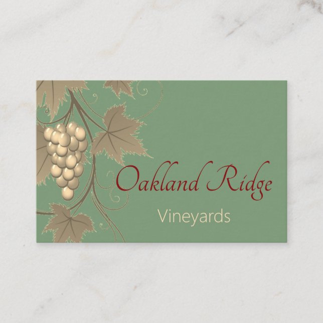 Elegant Grape Vine Vineyard Winery Square Business Card (Front)