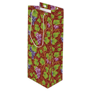 Elegant Grapes Paper Wine Tote Wine Gift Bag
