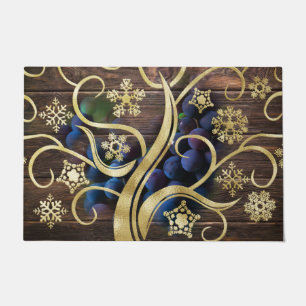 Elegant Grapes With Gold Pattern Doormat