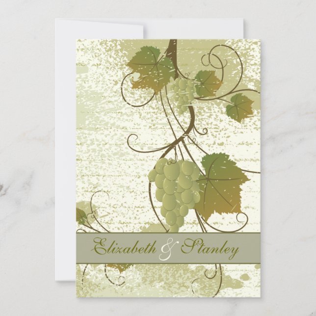 Elegant grapevine fall wedding invitation (Front)