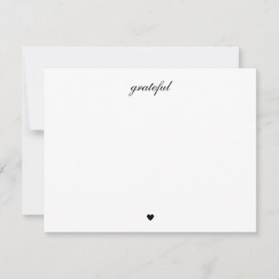 Elegant Grateful Heart Script Thank You Card