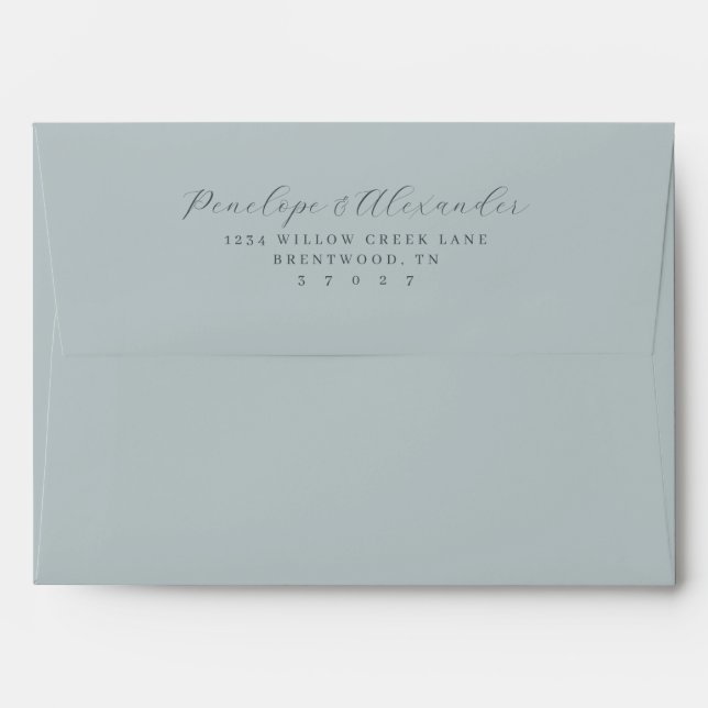 Elegant Gray Calligraphy Envelope (Back (Top Flap))