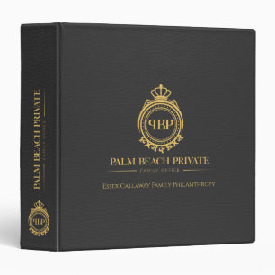 Elegant Gray Faux Leather Custom Logo Binder