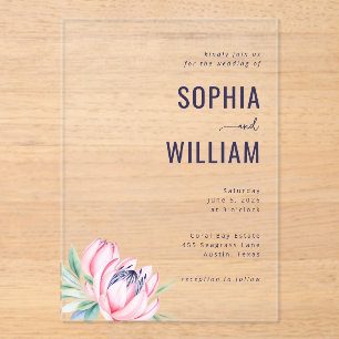 Elegant Gray Floral Wedding Invitation