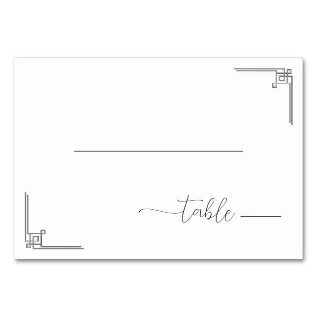 Elegant Gray Geometric Brackets Table Number (Front)