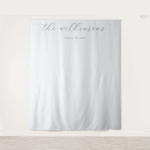 Elegant Gray Minimalist Calligraphy Tapestry