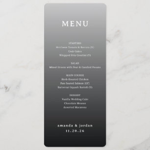 Elegant Gray Minimalist Menu