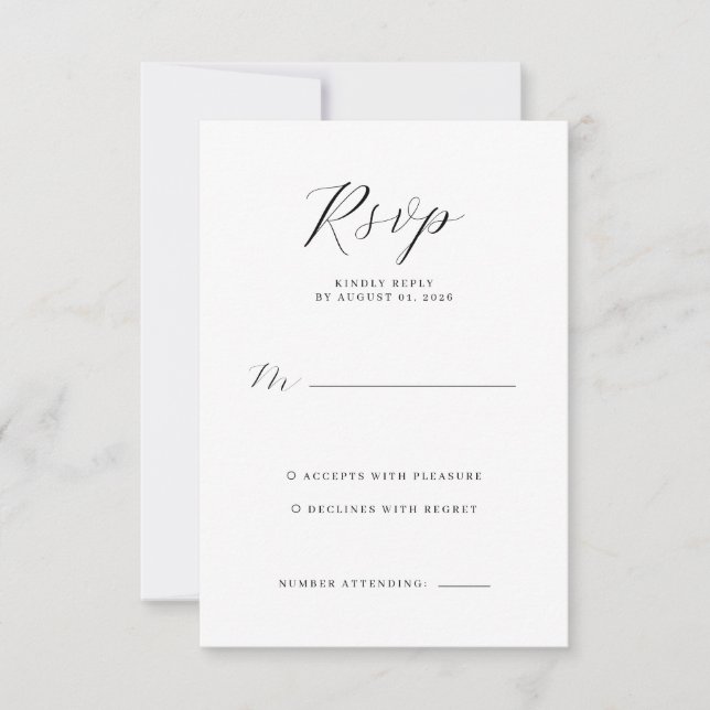 Elegant Gray RSVP Card (Front)