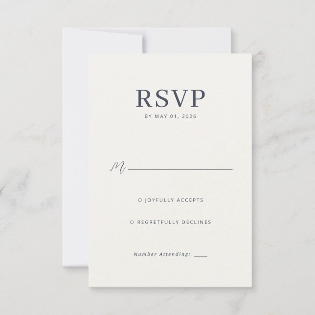 Elegant Gray RSVP Card (Front)