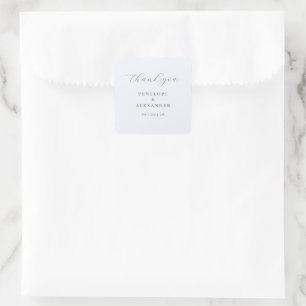 Elegant Gray Thank You Card Square Sticker
