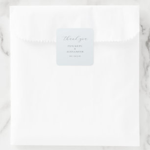 Elegant Gray Thank You Card Square Sticker