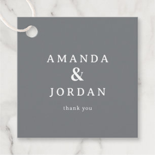 Elegant Gray Typographic Thank You Favour Tags