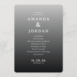 Elegant Gray Wedding Ceremony Program