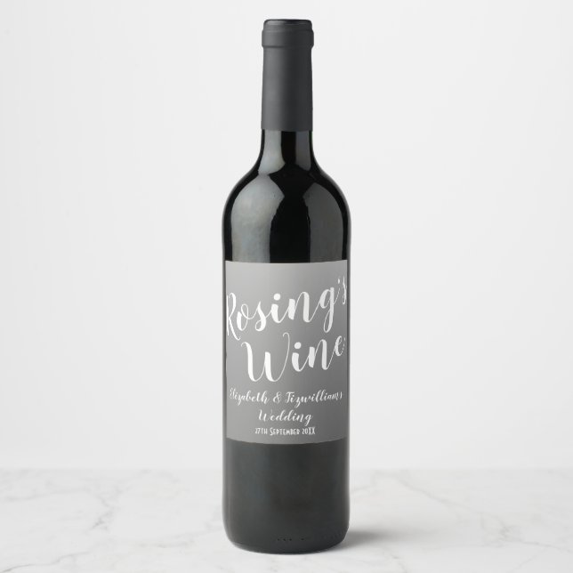 Elegant Gray Wine Label (Front)