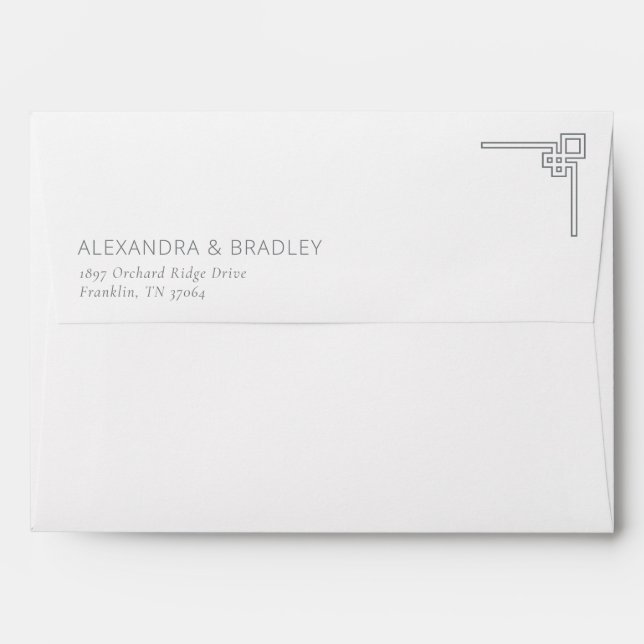 Elegant Grayscale Geometric Envelope (Back (Top Flap))