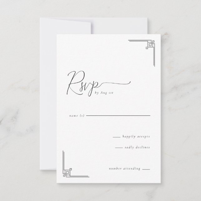 Elegant Grayscale Geometric RSVP (Devant)