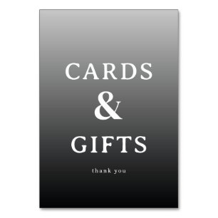 Elegant Grayscale Minimalist Cards & Gifts Sign
