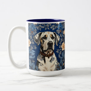 Elegant Great Dane William Morris Inspired  Two-Tone Coffee Mug