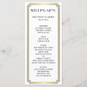 Elegant Great Gatsby Art Deco Wedding Menu