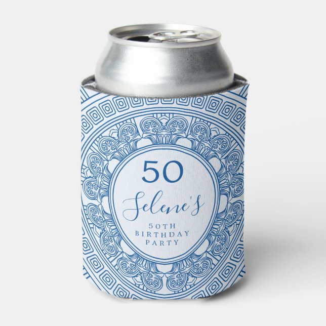 Elegant Greek birthday party with custom colours Can Cooler (Can Front)