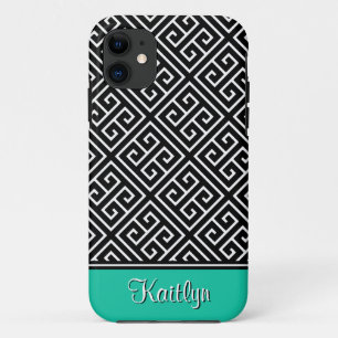 Elegant Greek Key Pattern and Name iPhone 11 Case