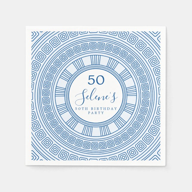 Elegant Greek or Roman birthday with custom colour Napkin (Front)