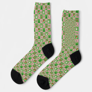 Elegant Greek Sisterhood 1908 Christmas Socks