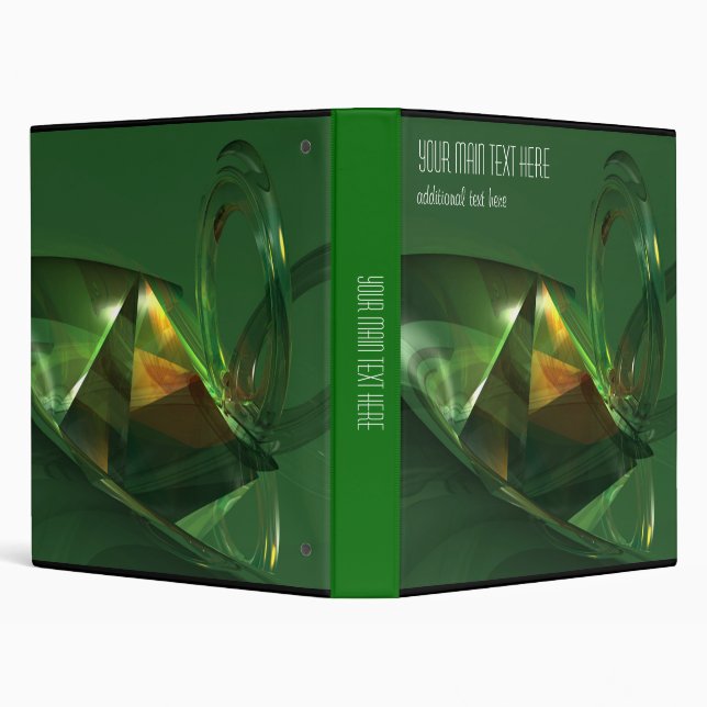 Elegant Green Abstract 3D Fantasy Binder (Background)