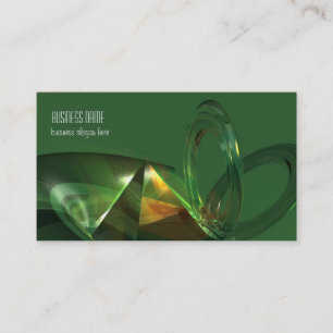 Elegant Green Abstract 3D Fantasy Business Card