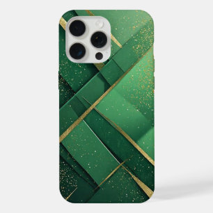 Elegant Green Abstract Background With Glittering iPhone 15 Pro Max Case