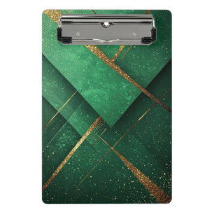 Elegant Green Abstract Chic Desk Accessory Gift Mini Clipboard
