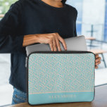 Elegant Green Abstract  Laptop Sleeve<br><div class="desc">Elegant Green Abstract laptop sleeve. Protect your laptop with this light teal and beige sand abstract pattern laptop sleeve. Easily personalize it with your own name ( or any other name) by click on "PERSONALIZE THIS TEMPLATE" button. This laptop sleeve is for those who want to protect the laptop with...</div>