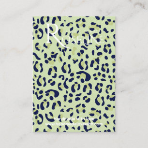 Elegant green and black Leopard Print Display Card