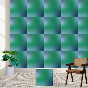Elegant Green and Blue Gradient Abstract  Tile
