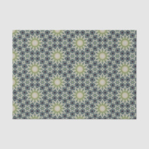 Elegant Green and Blue Modern Geometric Pattern Tissue Paper