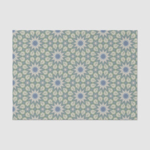 Elegant Green and Blue Modern Geometric Pattern  Tissue Paper