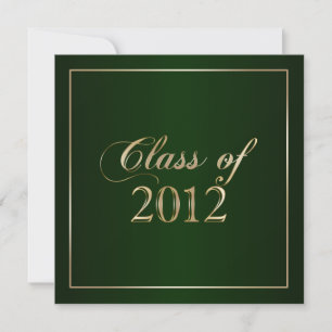 Elegant Green and Gold Class of 2012 Invitation