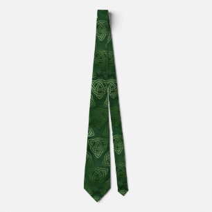 Elegant Green and Gold Irish Celtic Pattern Tie