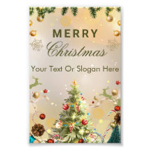 Elegant Green and Gold Modern Merry Christmas Post