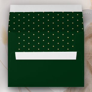 Elegant Green and Gold Polka Dots Envelope