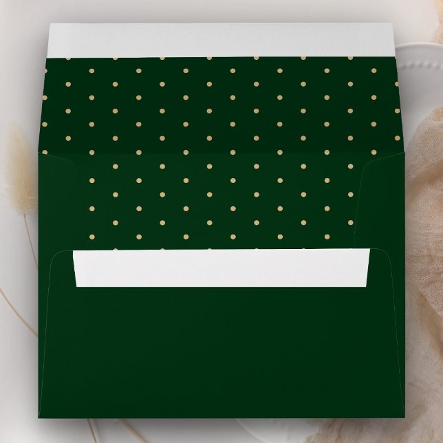 Elegant Green and Gold Polka Dots Envelope (Creator Uploaded)