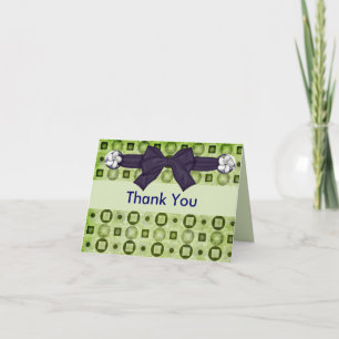 Elegant Green and Navy Thank You Notes