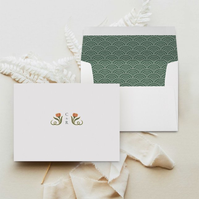 Elegant Green and White Art Deco Envelope (Creator Uploaded)
